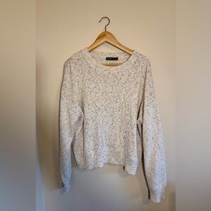 SHEIN Cream Speckled Crew Neck Sweater